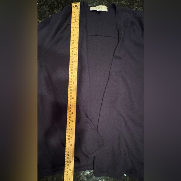 Loft Open Front Cardigan/Charcoal Black/Small/Knit/Lightweight/Fall/Winter/EUC - Picture 9 of 10